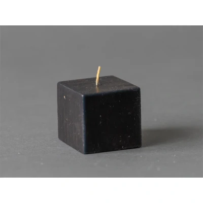 Afbeelding van Kaars rustiek handgemaakt zwart 50/50/50 mm