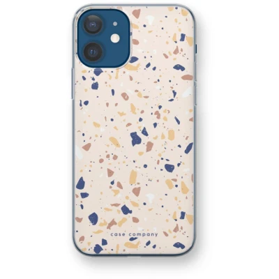 Afbeelding van Case Company® hoesje geschikt voor iPhone 12 mini Terrazzo N23 Soft Cover Telefoonhoesje Bescherming aan alle Kanten en Schermrand