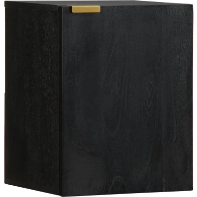 Afbeelding van Badkamerwandkast 38x33x48 cm bewerkt hout zwart