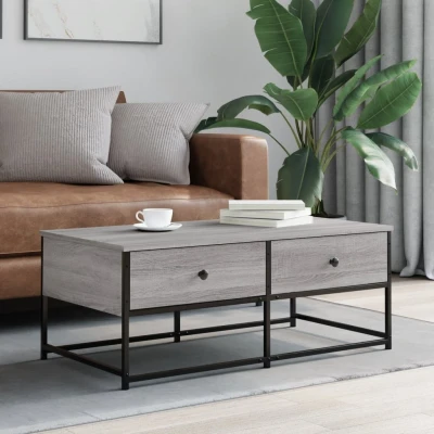 Afbeelding van Salontafel 100x51x40 cm bewerkt hout grijs sonoma