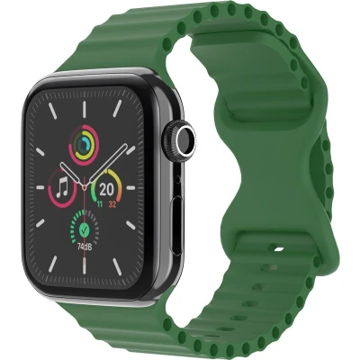 Afbeelding van imoshion Athletic siliconen bandje Geschikt voor Apple Watch 1, 2, 3, 4, 5, 6, 7, 8, 9, 10, SE, Ultra (2) 44/45/46/49 mm Donkergroen One Size