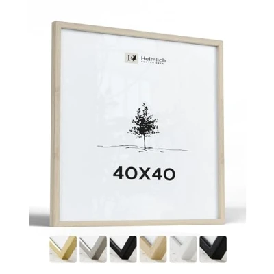 Afbeelding van Heimlich® 1 fotolijst 40 x cm eiken groot documentenlijst houten echt poster vierkant