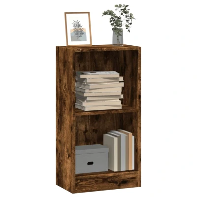 Afbeelding van Boekenkast 40x24x76 cm bewerkt hout gerookt eikenkleurig