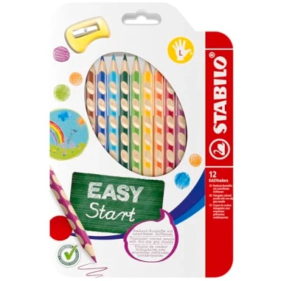 Afbeelding van Kleurpotloden STABILO 331 Easycolors linkshandig inclusief puntenslijper assorti etui à 12 stuks