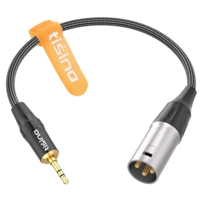 Afbeelding van Tisino TRS naar XLR 3,5 mm adapterkabel, verguld, mini aux jack mono stekker voor mobiele telefoon, laptop, luidspreker, mixer 30 cm
