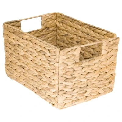Afbeelding van HMF Opvouwbare opbergmand, gevlochten van waterhyacint en zeegras, maat M, 32 x 23 20 cm