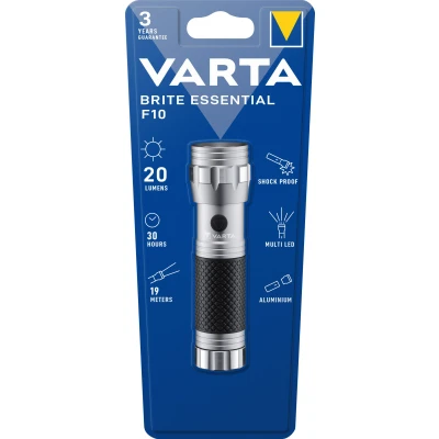 Afbeelding van Varta LED zaklamp Brite Essential F10 20lm, excl. 3x batterij Micro AAA, retail blister