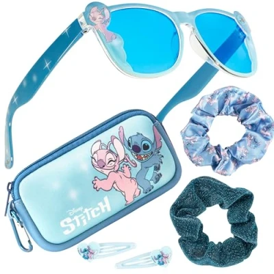 Afbeelding van Disney Zonnebril voor kinderen, meisjes, brillenset en accessoires Blauwe Stitch