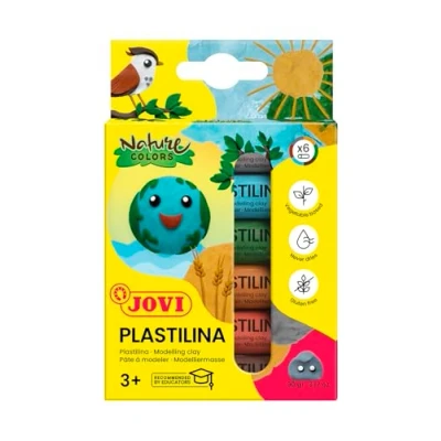 Afbeelding van Jovi Boetseerklei, 6 repen à 15 gram, Nature Colors, glutenvrij (90/6N)