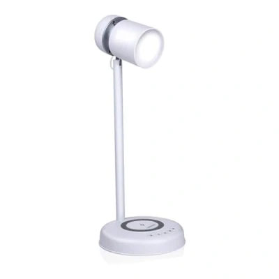 Afbeelding van LED lamp met Luidspreker en Draadloze Oplader Grundig Wit Ø 12 x 34 cm Plastic 3 in 1