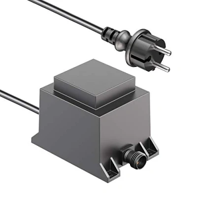 Afbeelding van ledscom.de Transformator/voeding voor led 40W Nemo insteeksysteem, stekker, 12V AC, zwart, IP68, laagspanning, waterdicht, gelijkspanning, gelijkstroom, volledige geïsoleerde bescherming,