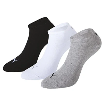Afbeelding van 6 paar Puma uniseks sneakers voor heren en dames, in 3 kleuren, zwart/wit/grijs (2 x pack), 39/42, grijs/wit/zwart (882), 39 42