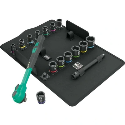 Afbeelding van Wera 8100 SB 12 Zyklop Comfort 05005530001 Omschakelratelset Metrisch 3/8 16 delig