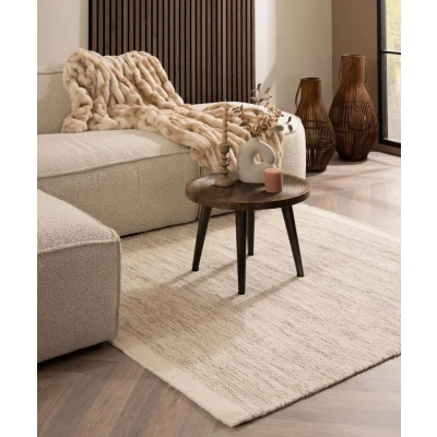 Afbeelding van Wollen Vloerkleed Vierkant Ulstein Wit/grijs 150x150 Cm