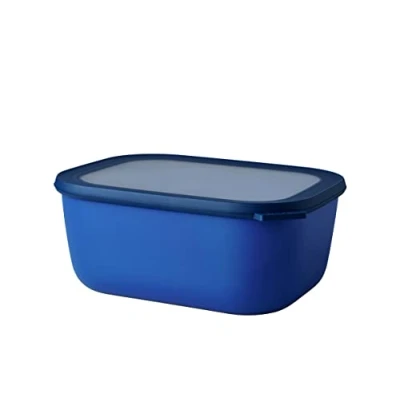 Image de Mepal Bol Multifonction Rectangulaire Boîte Conservation Alimentaire avec Couvercle Convient comme de Hermétique pour le Réfrigérateur, Micro ondes &amp; Congélateur 3000 ml Vivid blue