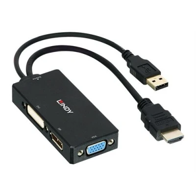 Image de Lindy Convertisseur vidéo HDMI VGA, DVI, DisplayPort noir