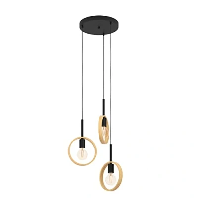 Afbeelding van EGLO Ipsden Hanglamp E27 Ø 30 cm Zwart/Bruin