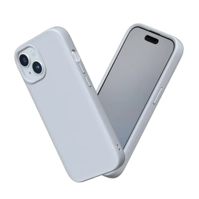 Afbeelding van RHINOSHIELD Hoesje compatibel met [iPhone 15] SolidSuit dunne hoes schokabsorberende technologie en premium matte afwerking zilvergrijs