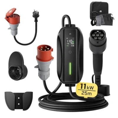 Afbeelding van dé EV Lader CEE 11kW [3 fase 25m 6 16A] Charger met Instelbaar Laadvermogen, Oplader en Mobiele Laadstation/Wallbox