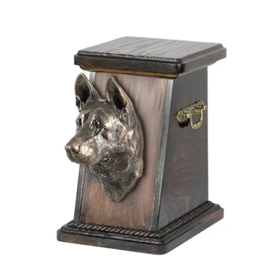 Afbeelding van Elegante urn hond voor hondenas met beeld van Duitse Herder