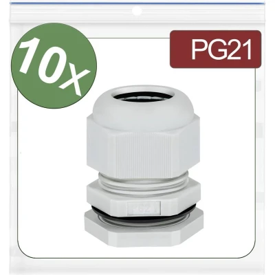 Afbeelding van Quadrios 24CA397 Wartel PG21 Polyamide Grijs 10 stuk(s)