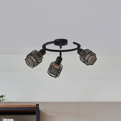 Afbeelding van Lindby plafondlamp 3lichts ijzer H: 20.5 cm E14 zwart, goud