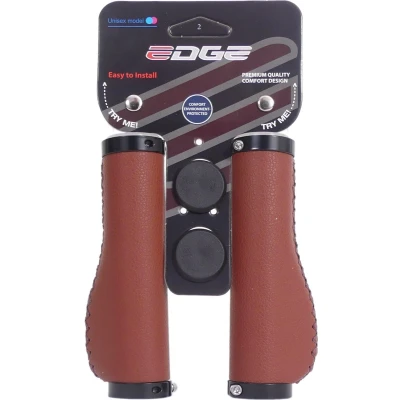 Afbeelding van Handvatset Edge Leer incl Lockring camel brown 135/135mm (winkelverpakking)