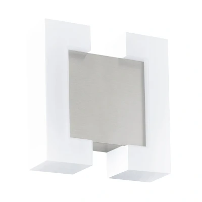 Afbeelding van EGLO Sitia Buitenverlichting IP44 Wandlamp 2 Lichts Nikkel Mat Wit