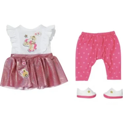 Afbeelding van BABY born Little Doordeweeks outfit Roze rokje 36 cm