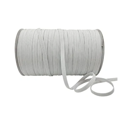 Afbeelding van 200M elastische rubberen naad wit, elastisch koord om te knutselen en maken. Rol band voor naaien, 200 m x 4 mm, wit