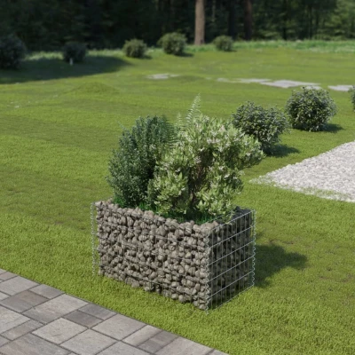 Afbeelding van Gabion plantenbak verhoogd 90x50x50 cm gegalvaniseerd staal