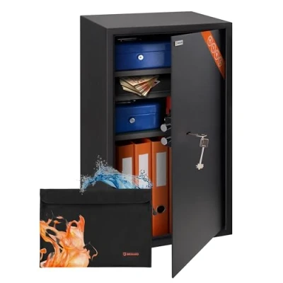 Afbeelding van Brihard Business XXL Sleutelkluis, grote kluis, 73 x 40 36 cm kluis met sleutelslot hoogwaardige opslag, 2 verstelbare planken
