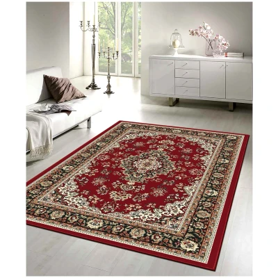 Afbeelding van Klassiek Rood Oosters Nain Medaillon Collectie Traditioneel Vintage Vloerkleed Tapijt Rechthoek Polypropyleen 280x380cm