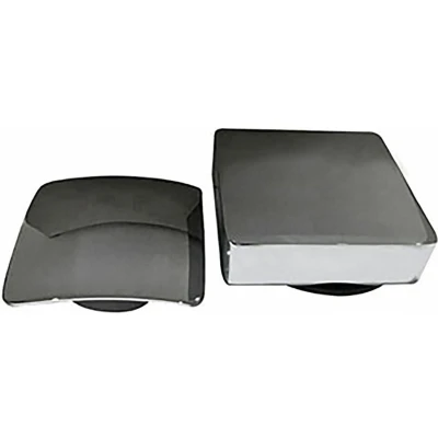 Afbeelding van Wiesbaden Set knop/plug badoverloopcomb. +vulfunctie vierkant chroom
