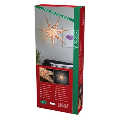 Afbeelding van Konstsmide 2926 255 Kerstster Gloeilamp, LED Wit, Bont Uitgestanst motief, Schakelaar