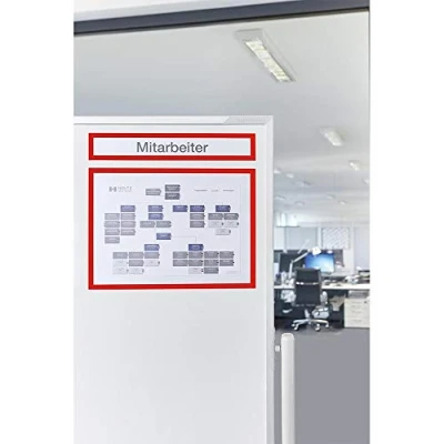 Afbeelding van Magnetisch frame magnetofix TOPSIGN, A4 liggend/A3 staand, rood, 5 stu