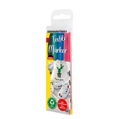 Afbeelding van Eberhard Faber Ef 578204 Textielmarker 4 Stuks + Sjablonen
