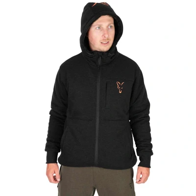 Afbeelding van Fox Collection Sherpa Jas Black/Orange M Visjas