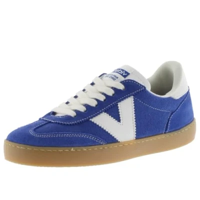 Afbeelding van Victoria Unisex lage sneaker Berlijn Ciclista lederen korst &amp; onderdelen veters in contrast 1126212, Koninklijk, 41 EU