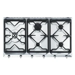 Afbeelding van Smeg Se97gxbe5 Kookplaat Gas 90 Cm 5 Branders Inox