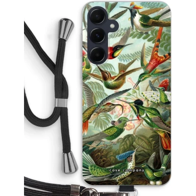 Afbeelding van Case Company® hoesje met Koord geschikt voor Samsung Galaxy A55 Haeckel Trochilidae Telefoonhoesje Zwart Bescherming aan alle Kanten en Over de Schermrand