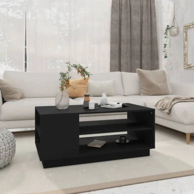 Afbeelding van Salontafel 102x55x43 cm spaanplaat zwart