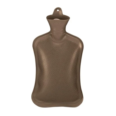 Afbeelding van Relaxdays kruik rubber 2 l warmtekruik met ribbels bed lekt niet