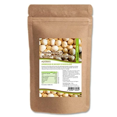 Afbeelding van Mynatura Frambozen, gedroogd in de vriezer, witte chocolade, framboos, verpakt granen, snacks, zakje (1 x 1000 g)