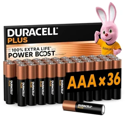Afbeelding van Duracell Alkaline batterijen AAA plus, 1,5 V, LR03 MN2400, 36 stuks [Amazon Exclusive]