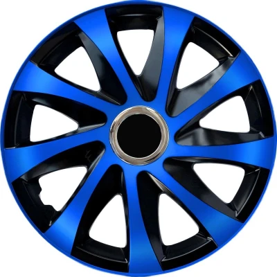 Afbeelding van Wieldoppen zwart en blauw 14&quot; ;pakket van 4 stuks DRIFT EXTRA