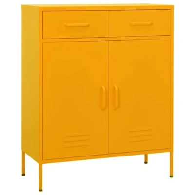 Afbeelding van Opbergkast 80x35x101,5 cm staal mosterdgeel