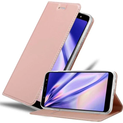 Afbeelding van Cadorabo Hoesje geschikt voor Samsung Galaxy A6 PLUS 2018 in CLASSY ROSE GOUD Beschermhoes met magnetische sluiting, standfunctie en kaartvakje Book Case Cover Etui