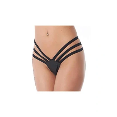 Afbeelding van Rimba Bondage Play Leren G String met elastische bandjes zwart