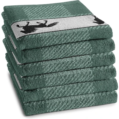 Afbeelding van DDDDD keukendoek Shanti 50x55 cm Green 6 stuks
